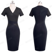 Load image into Gallery viewer, Slim Pencil Dress with Striped Top - Inspire Professional Clothing