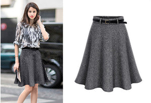 Wool-Like Skirt with Ruffle Bottom - Inspire Professional Clothing