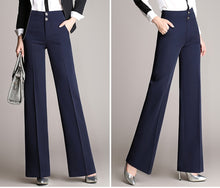 Load image into Gallery viewer, High Waist Wide Leg Pant with Double Button Accent - Inspire Professional Clothing