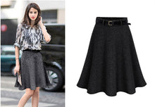 Load image into Gallery viewer, Wool-Like Skirt with Ruffle Bottom - Inspire Professional Clothing