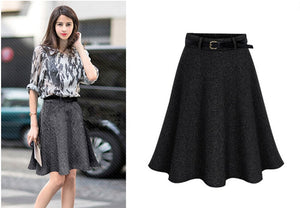 Wool-Like Skirt with Ruffle Bottom - Inspire Professional Clothing