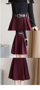 Skirt Combo - 2 Piece: Long Sleeve Top with Skirt Bottom - Inspire Professional Clothing