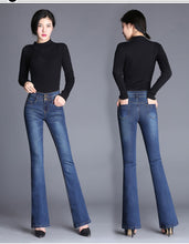 Load image into Gallery viewer, High Waist Jeans Full Length with Flare Bottom - Inspire Professional Clothing