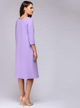 Load image into Gallery viewer, Three Quarter Sleeve A-Line Dress with Tie Closure and POCKETS! - Inspire Professional Clothing