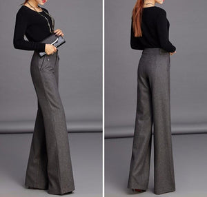 Loose Fit Mid-Waist Velour Straight Leg Pants - Inspire Professional Clothing