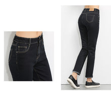Load image into Gallery viewer, High Waist Full Length Straight Jeans - Inspire Professional Clothing