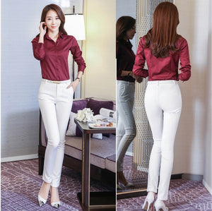 High Waist Flat Front Skinny Trouser - Inspire Professional Clothing