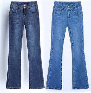 High Waist Jeans Full Length with Flare Bottom - Inspire Professional Clothing
