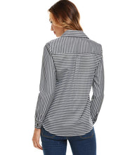 Load image into Gallery viewer, At the Desk Striped Blouse - Inspire Professional Clothing