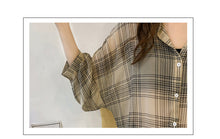 Load image into Gallery viewer, Coffee Break Plaid Blouse - Inspire Professional Clothing