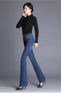 High Waist Jeans Full Length with Flare Bottom - Inspire Professional Clothing