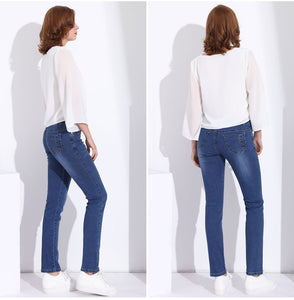 Skinny High Waist Jeans - Med. Blue - Inspire Professional Clothing