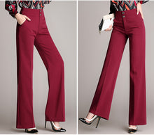 Load image into Gallery viewer, High Waist Wide Leg Pant with Double Button Accent - Inspire Professional Clothing
