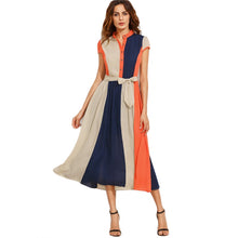 Load image into Gallery viewer, Bold Design A-Line Dress with Bow Tie Accent - Inspire Professional Clothing