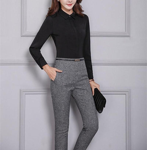 Straight Leg Flat Front High Waist Pant - Inspire Professional Clothing