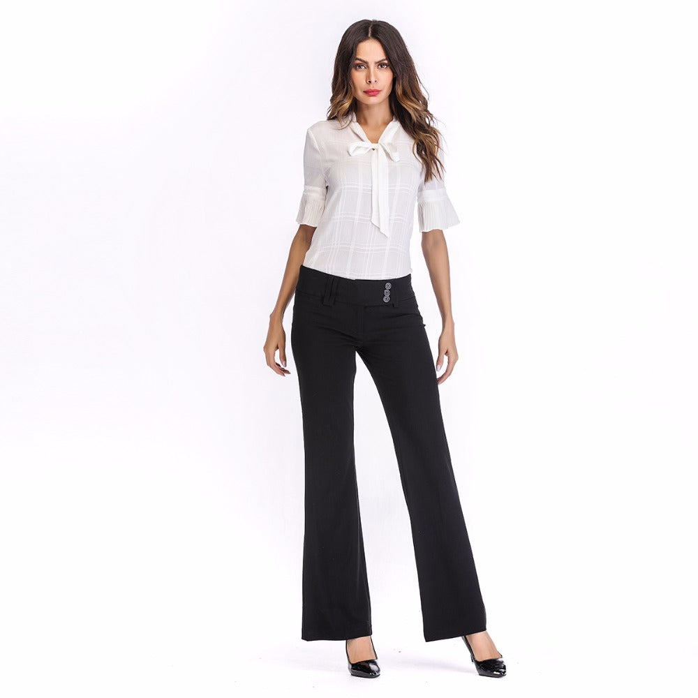 Low Waist Regular Fit Flare Pants - Inspire Professional Clothing