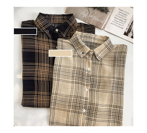 Coffee Break Plaid Blouse - Inspire Professional Clothing