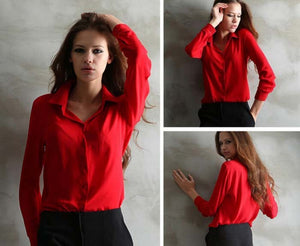 Lightweight Long Sleeve Chiffon Blouse - Inspire Professional Clothing