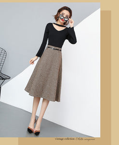 Umbrella Skirt, A-Line Plaid Design - Inspire Professional Clothing