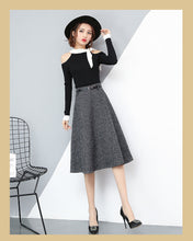 Load image into Gallery viewer, Umbrella Skirt, A-Line Plaid Design - Inspire Professional Clothing