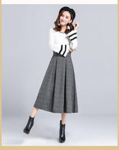 Load image into Gallery viewer, Wool, A-Line Plaid Skirt with Scalloped Waist - Inspire Professional Clothing