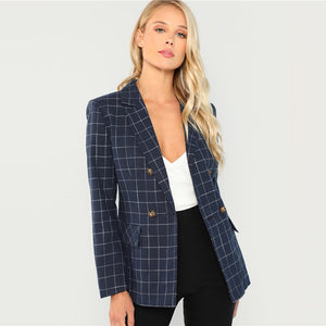 Here's My Card Plaid Blazer - Inspire Professional Clothing
