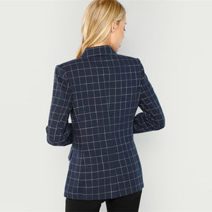 Here's My Card Plaid Blazer - Inspire Professional Clothing