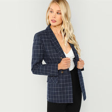 Load image into Gallery viewer, Here&#39;s My Card Plaid Blazer - Inspire Professional Clothing