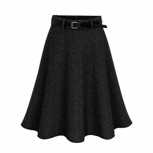 Wool-Like Skirt with Ruffle Bottom - Inspire Professional Clothing