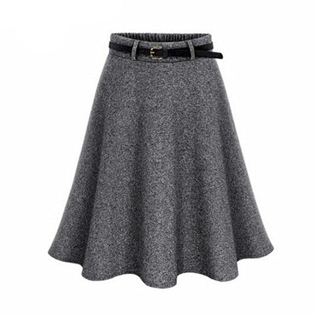 Wool-Like Skirt with Ruffle Bottom - Inspire Professional Clothing