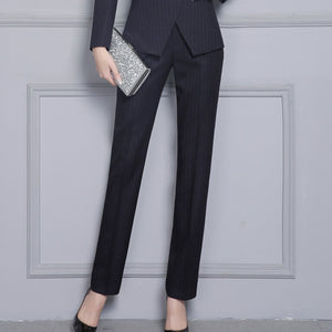 Regular Fit Mid-Waist Pinstripe Pant - Inspire Professional Clothing