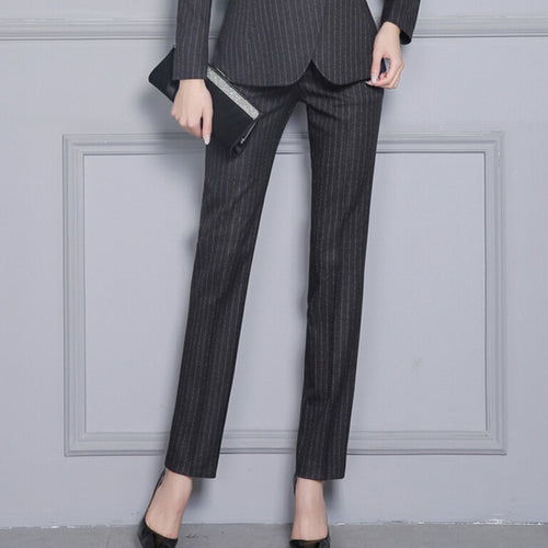 Regular Fit Mid-Waist Pinstripe Pant - Inspire Professional Clothing