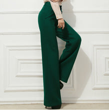 Load image into Gallery viewer, Loose Fit Mid-Waist Velour Straight Leg Pants - Inspire Professional Clothing