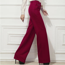 Load image into Gallery viewer, Loose Fit Mid-Waist Velour Straight Leg Pants - Inspire Professional Clothing