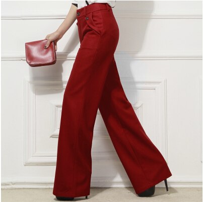 Loose Fit Mid-Waist Velour Straight Leg Pants - Inspire Professional Clothing