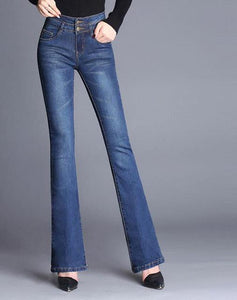 High Waist Jeans Full Length with Flare Bottom - Inspire Professional Clothing