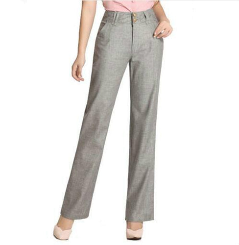 Straight Leg High Waist Linen Pant - Inspire Professional Clothing