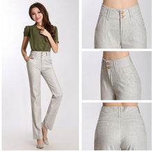Load image into Gallery viewer, Straight Leg High Waist Linen Pant - Inspire Professional Clothing