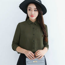 Load image into Gallery viewer, Long Sleeve Button Up Chiffon Blouse - Several Color Options - Inspire Professional Clothing