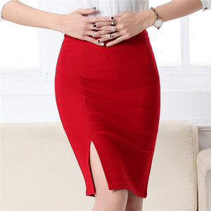 Slim Pencil Skirt with Front Slit - Inspire Professional Clothing