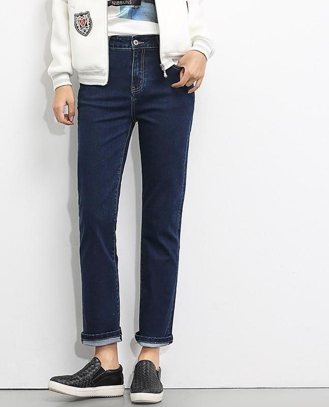 High Waist Full Length Straight Jeans - Inspire Professional Clothing