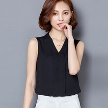 Load image into Gallery viewer, Sleeveless Chiffon Blouse with Smooth Front - Inspire Professional Clothing