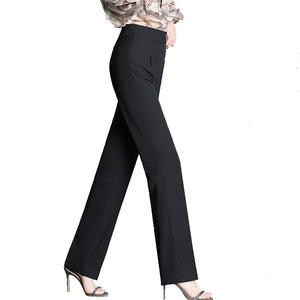 Pleated High Waist Loose Fit Straight Leg Pant - Inspire Professional Clothing
