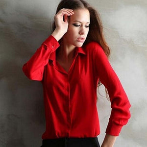 Lightweight Long Sleeve Chiffon Blouse - Inspire Professional Clothing
