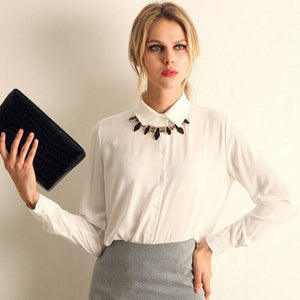 Lightweight Long Sleeve Chiffon Blouse - Inspire Professional Clothing