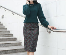 Load image into Gallery viewer, Sweater Top with Skirt Bottom - Green - Inspire Professional Clothing