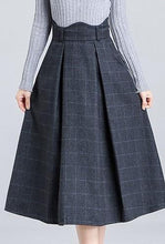 Load image into Gallery viewer, Wool, A-Line Plaid Skirt with Scalloped Waist - Inspire Professional Clothing