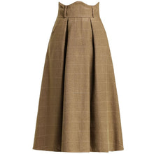 Load image into Gallery viewer, Wool, A-Line Plaid Skirt with Scalloped Waist - Inspire Professional Clothing